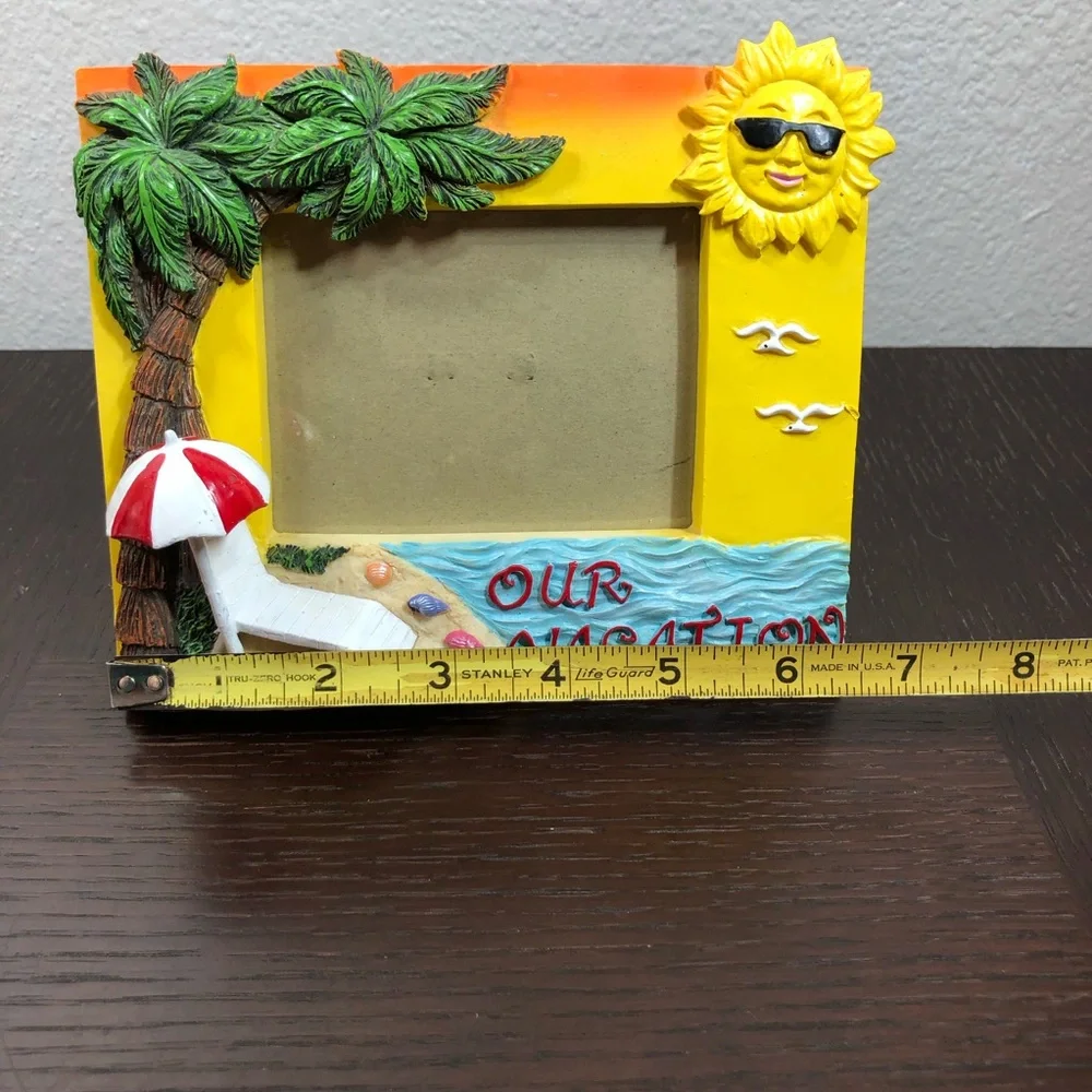 Bundle of 3 Resin Colorful 3D Art Vacation Picture Frames